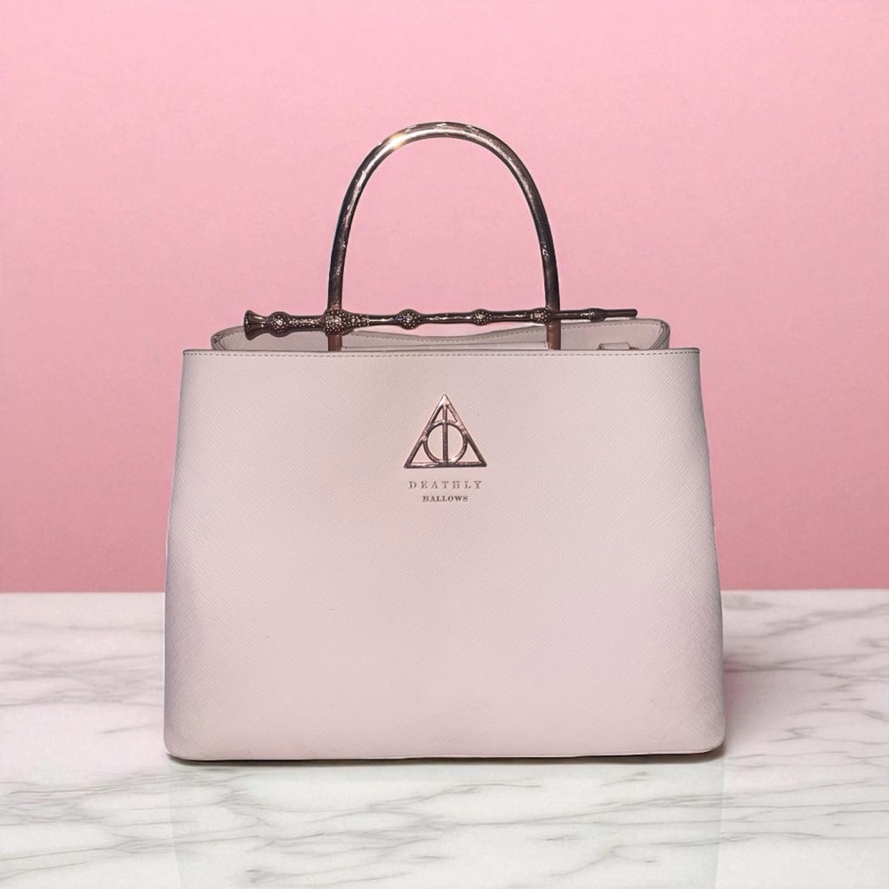 Loungefly Harry Potter Deathly Hallows Elder Wand Blush Pink Rose Gold Handbag